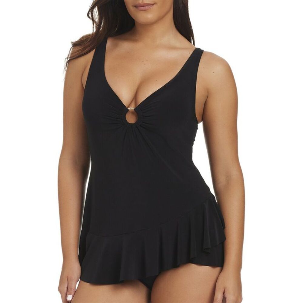 Beyond Control Swimwear Womens  Solid Essentials Swimdress, Black